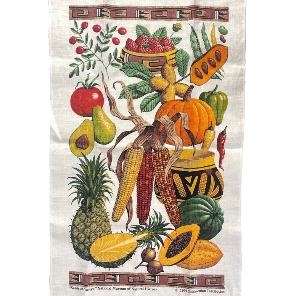 Seeds Change Smithsonian National Museum Natural History Linen Dish Towel 1991
